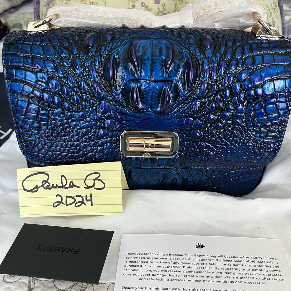 Brahmin Rosalie in Neptune. EUC Like new. Carried 3 hours. Has detached tags.